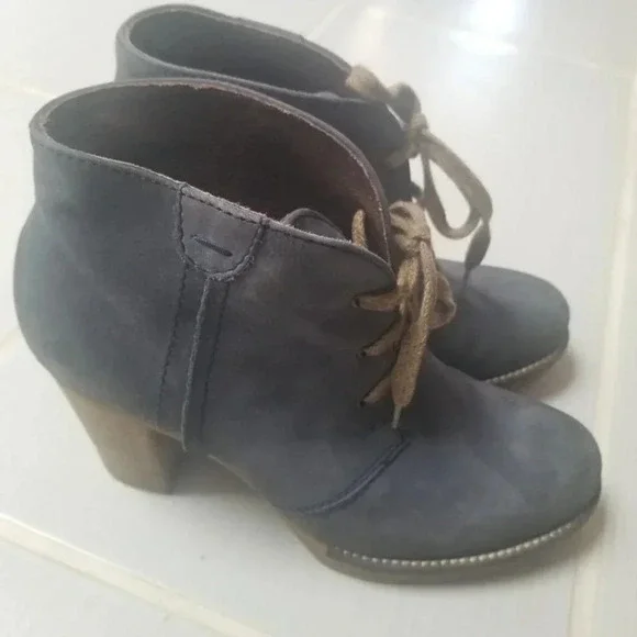 BROWNS blue lace up ankle booties tan 39 - Picture 5 of 10